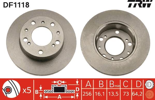 TRW DF1118 - Тормозной диск parts5.com