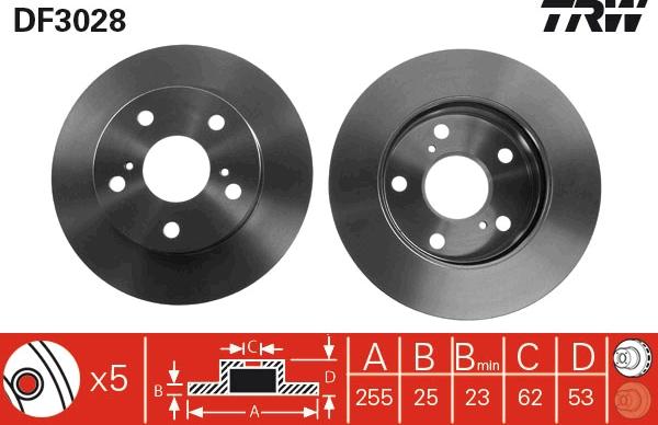 TRW DF3028 - Тормозной диск parts5.com