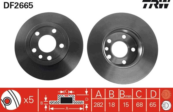 TRW DF2665 - Тормозной диск parts5.com