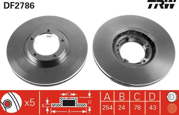 TRW DF2786 - Тормозной диск parts5.com