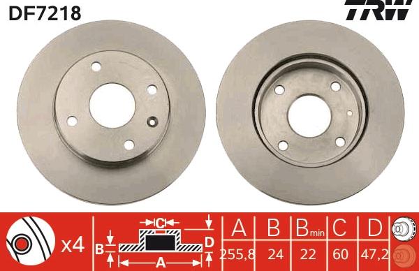 TRW DF7218 - Тормозной диск parts5.com