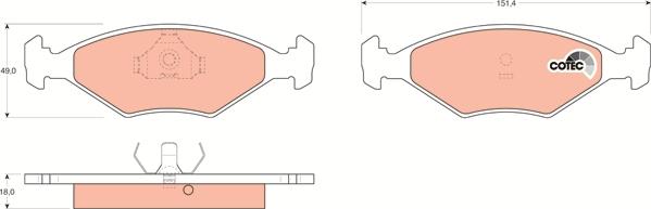 TRW GDB958 - Тормозные колодки, дисковые, комплект parts5.com