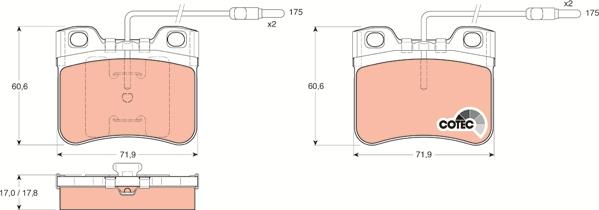 TRW GDB906 - Тормозные колодки, дисковые, комплект parts5.com