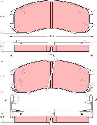 TRW GDB981 - Тормозные колодки, дисковые, комплект parts5.com