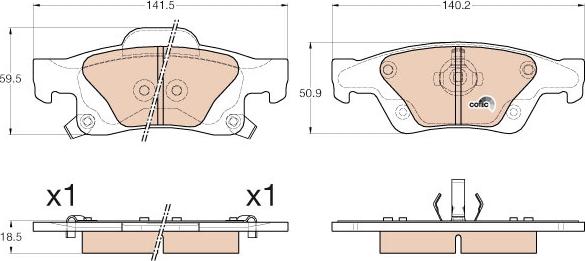 TRW GDB4448 - Тормозные колодки, дисковые, комплект parts5.com