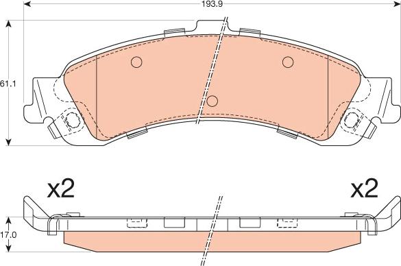 TRW GDB4454 - Тормозные колодки, дисковые, комплект parts5.com