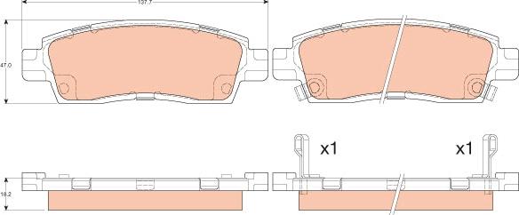 TRW GDB4455 - Тормозные колодки, дисковые, комплект parts5.com