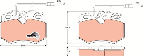 TRW GDB446 - Тормозные колодки, дисковые, комплект parts5.com