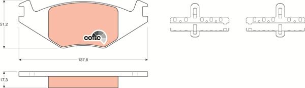 TRW GDB463 - Тормозные колодки, дисковые, комплект parts5.com