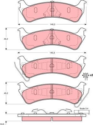 TRW GDB4041 - Тормозные колодки, дисковые, комплект parts5.com