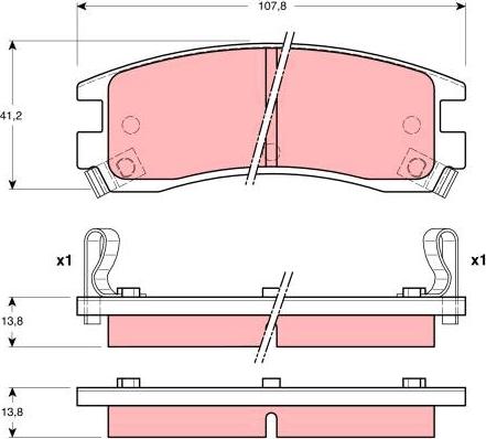 TRW GDB4042 - Тормозные колодки, дисковые, комплект parts5.com