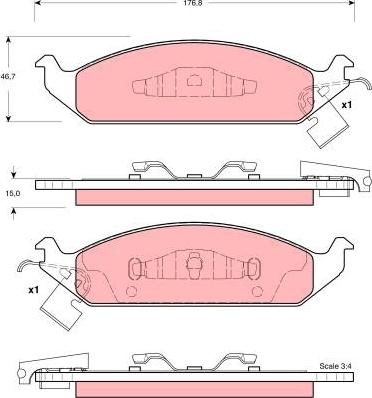 TRW GDB4016 - Тормозные колодки, дисковые, комплект parts5.com