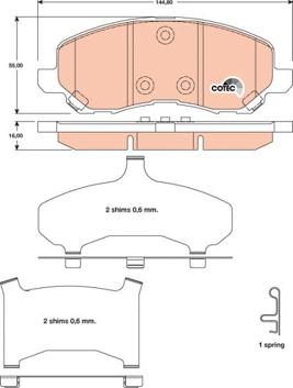 TRW GDB4142 - Тормозные колодки, дисковые, комплект parts5.com