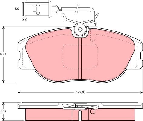 TRW GDB483 - Тормозные колодки, дисковые, комплект parts5.com