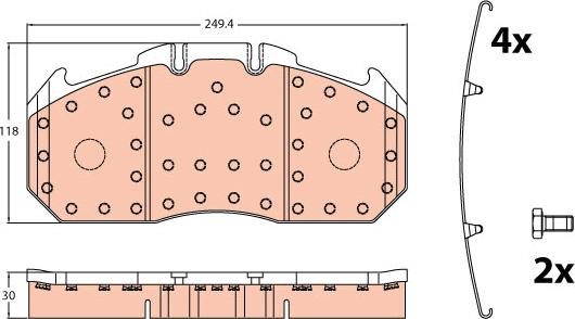 TRW GDB5086 - Тормозные колодки, дисковые, комплект parts5.com