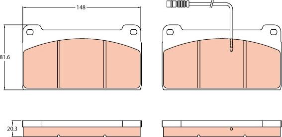 TRW GDB5074 - Тормозные колодки, дисковые, комплект parts5.com