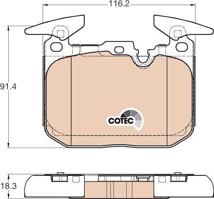 TRW GDB1943 - Тормозные колодки, дисковые, комплект parts5.com