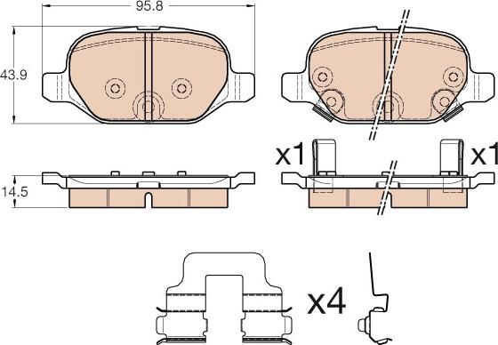 TRW GDB1950 - Тормозные колодки, дисковые, комплект parts5.com