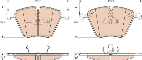 TRW GDB1964 - Тормозные колодки, дисковые, комплект parts5.com