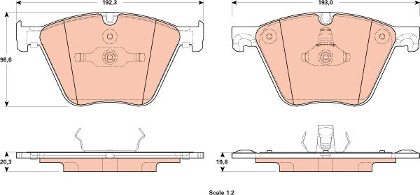 TRW GDB1915 - Тормозные колодки, дисковые, комплект parts5.com