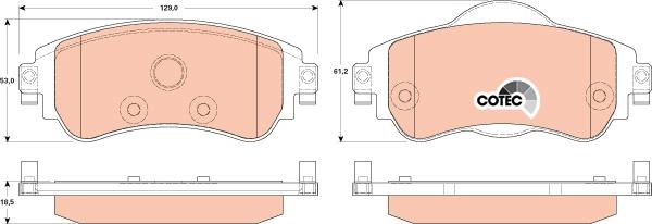 TRW GDB1917 - Тормозные колодки, дисковые, комплект parts5.com