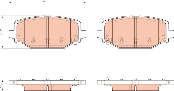 TRW GDB1936 - Тормозные колодки, дисковые, комплект parts5.com