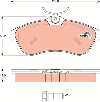 TRW GDB1496 - Тормозные колодки, дисковые, комплект parts5.com