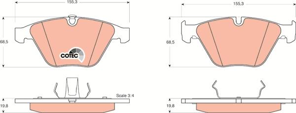 TRW GDB1498 - Тормозные колодки, дисковые, комплект parts5.com