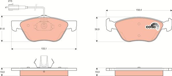 TRW GDB1445 - Тормозные колодки, дисковые, комплект parts5.com