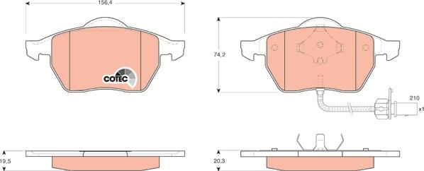 TRW GDB1440 - Тормозные колодки, дисковые, комплект parts5.com