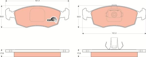 TRW GDB1443 - Тормозные колодки, дисковые, комплект parts5.com