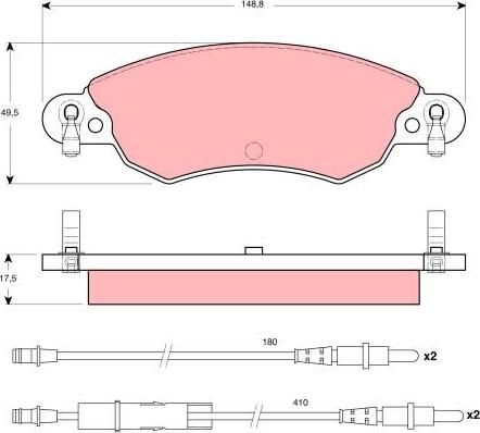 TRW GDB1447 - Тормозные колодки, дисковые, комплект parts5.com