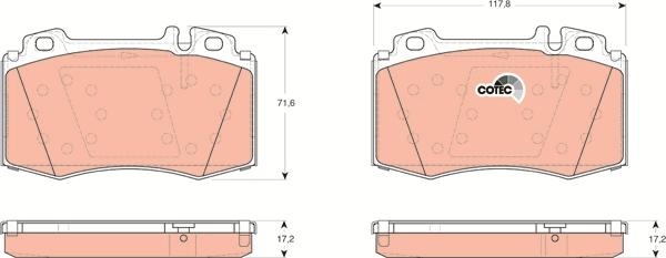 TRW GDB1454 - Тормозные колодки, дисковые, комплект parts5.com