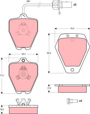 TRW GDB1451 - Тормозные колодки, дисковые, комплект parts5.com