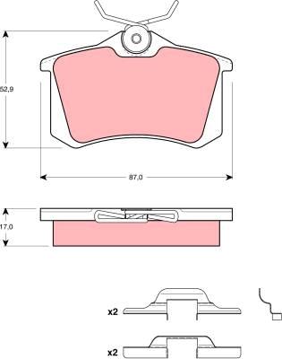 TRW GDB1458 - Тормозные колодки, дисковые, комплект parts5.com