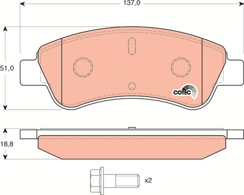 TRW GDB1463 - Тормозные колодки, дисковые, комплект parts5.com