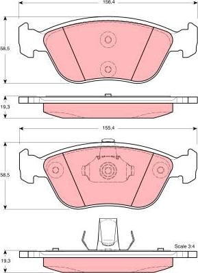 TRW GDB1406 - Тормозные колодки, дисковые, комплект parts5.com