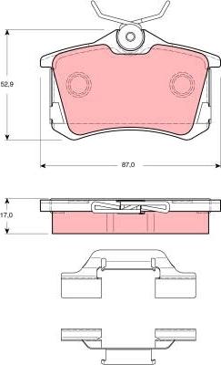 TRW GDB1416 - Тормозные колодки, дисковые, комплект parts5.com