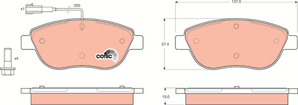 TRW GDB1483 - Тормозные колодки, дисковые, комплект parts5.com