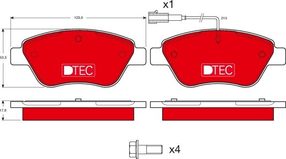 TRW GDB1482DTE - Тормозные колодки, дисковые, комплект parts5.com