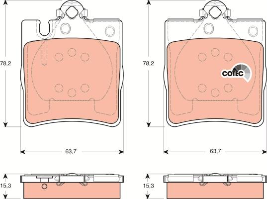 TRW GDB1421 - Тормозные колодки, дисковые, комплект parts5.com