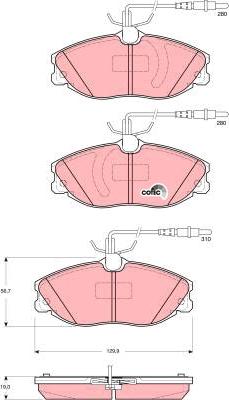 TRW GDB1423 - Тормозные колодки, дисковые, комплект parts5.com