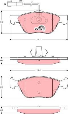 TRW GDB1427 - Тормозные колодки, дисковые, комплект parts5.com