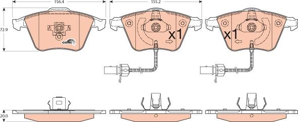 TRW GDB1554 - Тормозные колодки, дисковые, комплект parts5.com