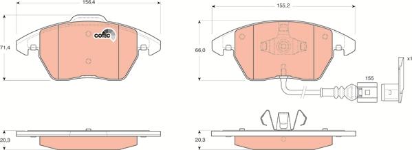 TRW GDB1550 - Тормозные колодки, дисковые, комплект parts5.com