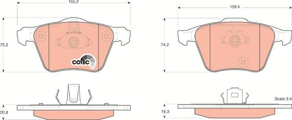 TRW GDB1565 - Тормозные колодки, дисковые, комплект parts5.com