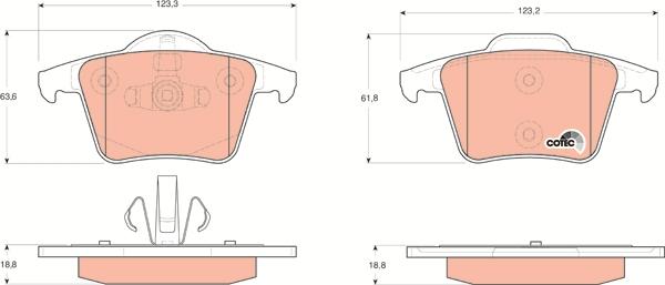 TRW GDB1566 - Тормозные колодки, дисковые, комплект parts5.com