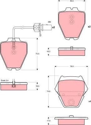 TRW GDB1505 - Тормозные колодки, дисковые, комплект parts5.com