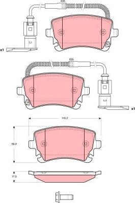 TRW GDB1508 - Тормозные колодки, дисковые, комплект parts5.com