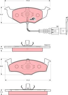 TRW GDB1586 - Тормозные колодки, дисковые, комплект parts5.com